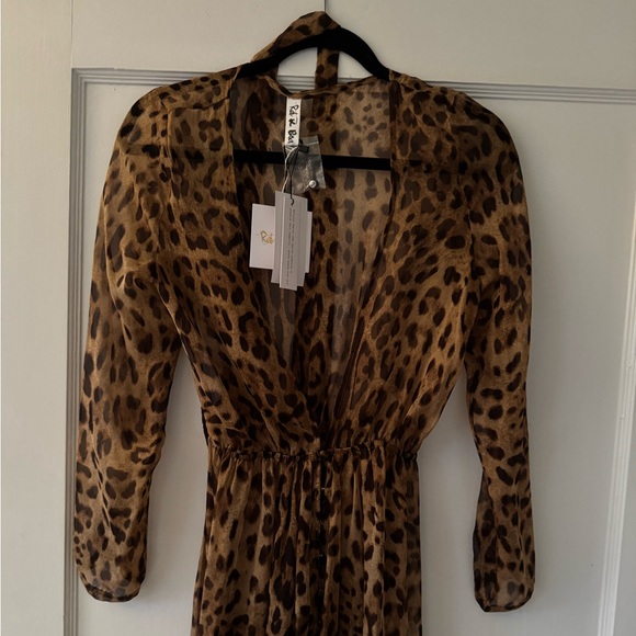 Rat & Boa Leopard Silk Maxi Dress sz S - Picture 7 of 15